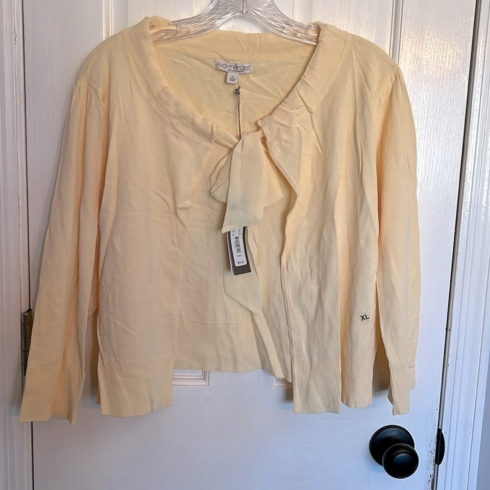 Eva Mendez New York & Co yellow 3/4 sleeve cardigan NWT XL